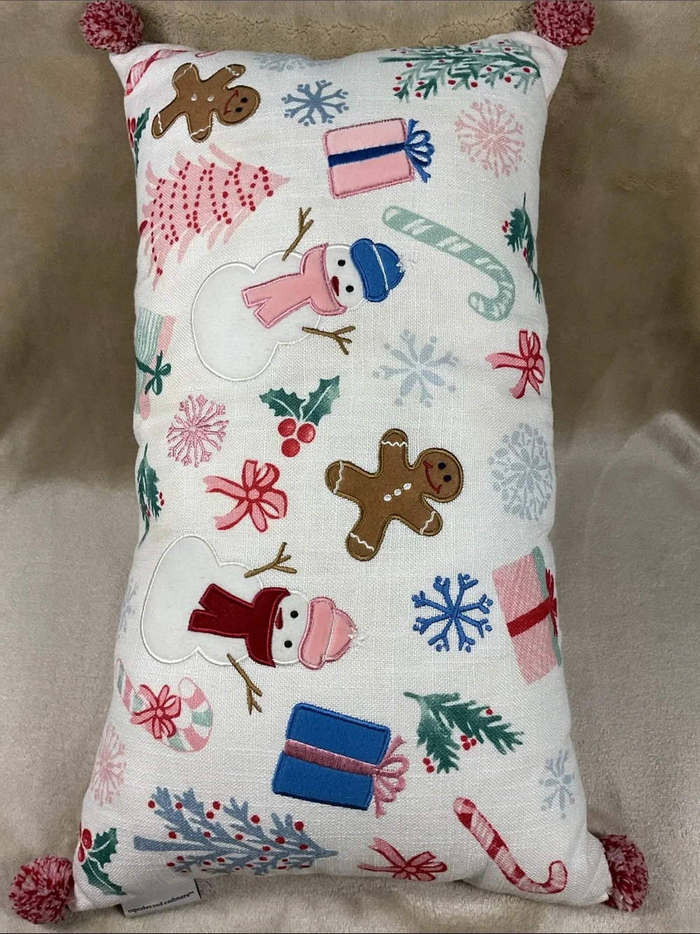 Cupcakes and Cashmere Decorative Holiday Christmas Pillow